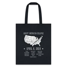 Total Solar Eclipse 2024 USA Map With Path Tote Bag