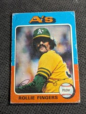 Nice 1975 Topps MINI #21 Rollie Fingers Oakland Athletics Baseball Card-VG+