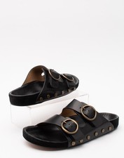 RRP€460 ISABEL MARANT Leather Slide Sandals US6 UK3 EU36 Buckle Made in Portugal