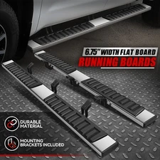 For 07-21 Toyota Tundra Double(Ext) Cab 6.75" Flat Side Step Bar Running Boards