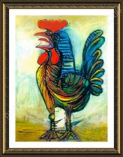 The Rooster by Pablo Picasso | Framed canvas | Wall art painting HD poster