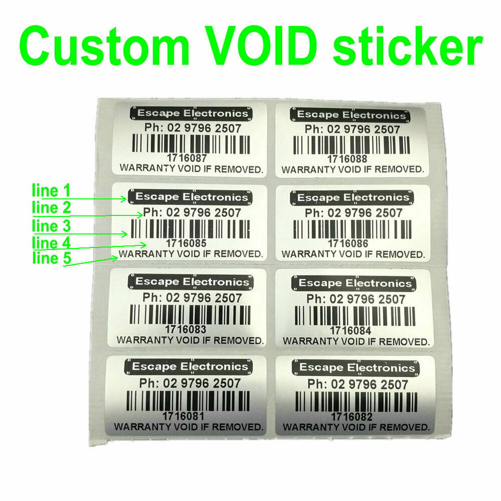 500 Black TamperGuard Tamper Evident Security Label Seal Sticker Non Residue, Round/ Circle 0.75" Diameter (19mm). Printed: Warranty Void If Removed - Foto 4