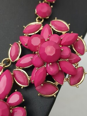 Natasha Couture Bright Pink Flower Design Cluster Statement  display picture 2