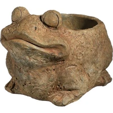 Classic Home and Garden Cement Buddies Indoor Outdoor Frog Planter, Rust, 6"