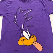 vtg 90s ROAD RUNNER LOONEY TUNES T-Shirt L cartoon soft wile e coyote
