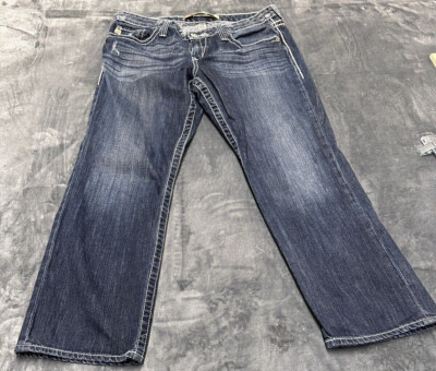 Big Star Jeans Women's 32x26 Maddie Boot Mid Rise Fit Medium Denim Horse Roping