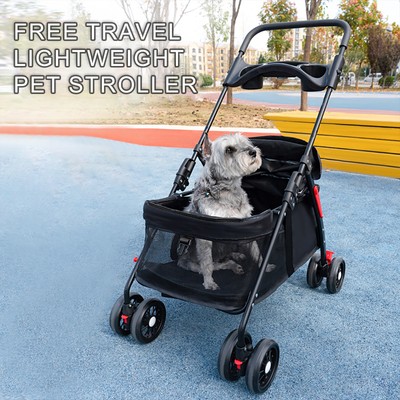 4 Silent Wheels Outdoor Travel Pet Folding Stroller Super Visible Window