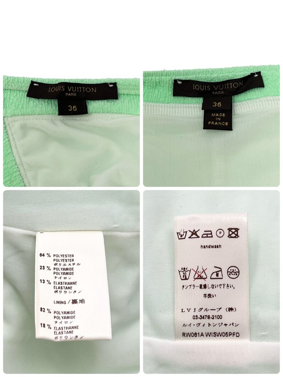 LOUIS VUITTON Vintage LV Logo Swimsuit Bikini #36 Green LOUIS VUITTON Vintage LV Logo Swimsuit Bikini #36 Green