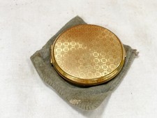 VINTAGE GOLD TONE STRATTON POWDER COMPCAT WITH MIRROR YARDLEY FEATHER FINISH