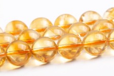 9-10MM Genuine Natural Yellow Citrine Beads Grade AA Round Loose Beads 15"