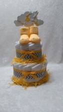 Chevron Stork Diaper Cake Baby Shower Gift Centerpiece Room Decor Unisex