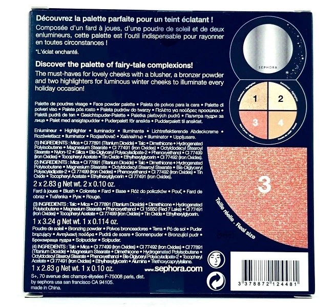 NIB SEPHORA THE ENCHANTING GLOW FACE PALETTE BLUSHER / BRONZER / 2 HIGHLIGHTERS - Image 3 of 3