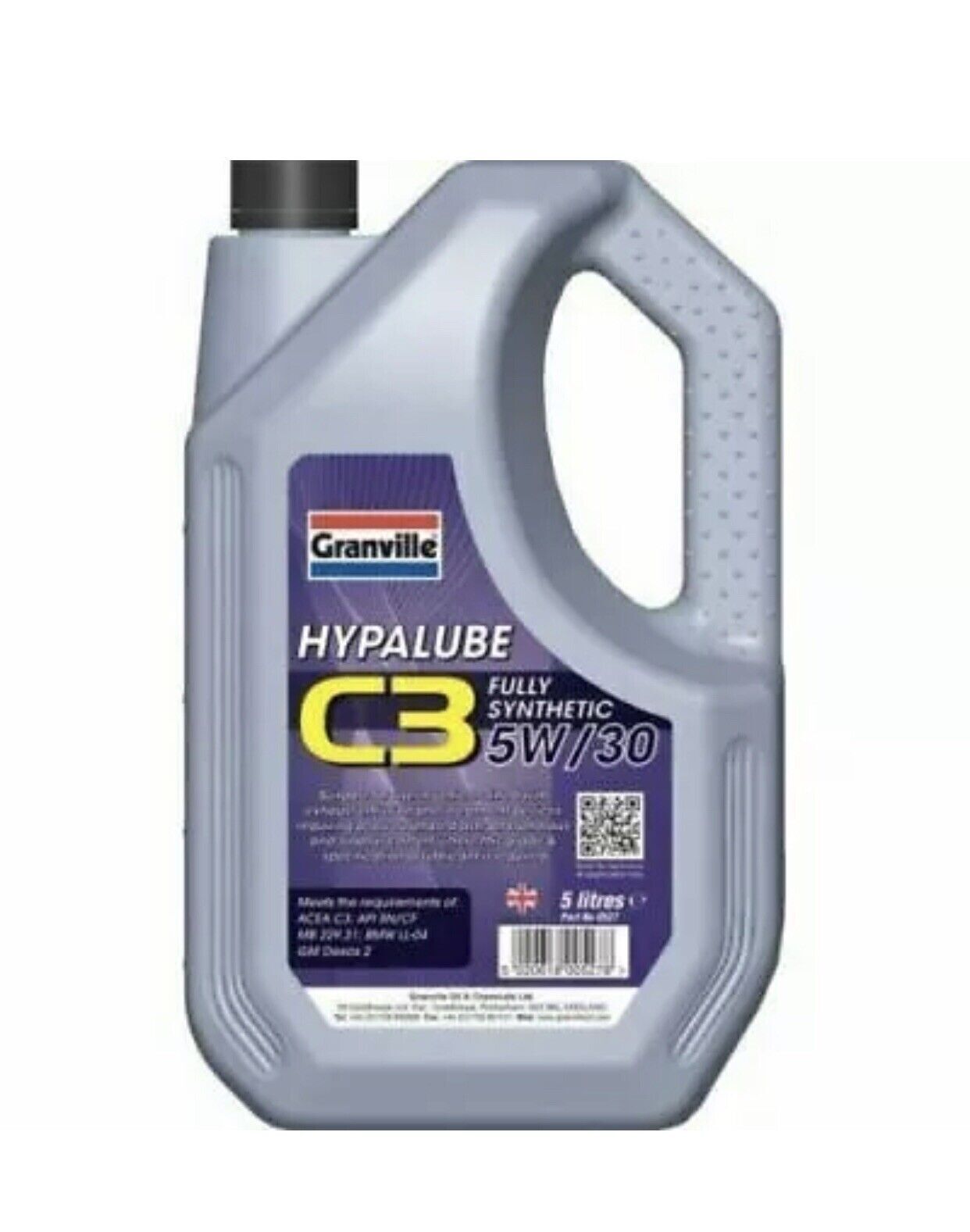 Car Engine Oil C3 Fully Synthetic 5W/30 SAE 5 Litre Low Saps Dexos 2 5/