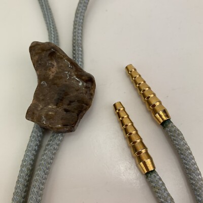 Tie Rocks With String Vintage Bolo Tie Western Stone Raw Polished Rock Rodeo Cowboy Grey ...