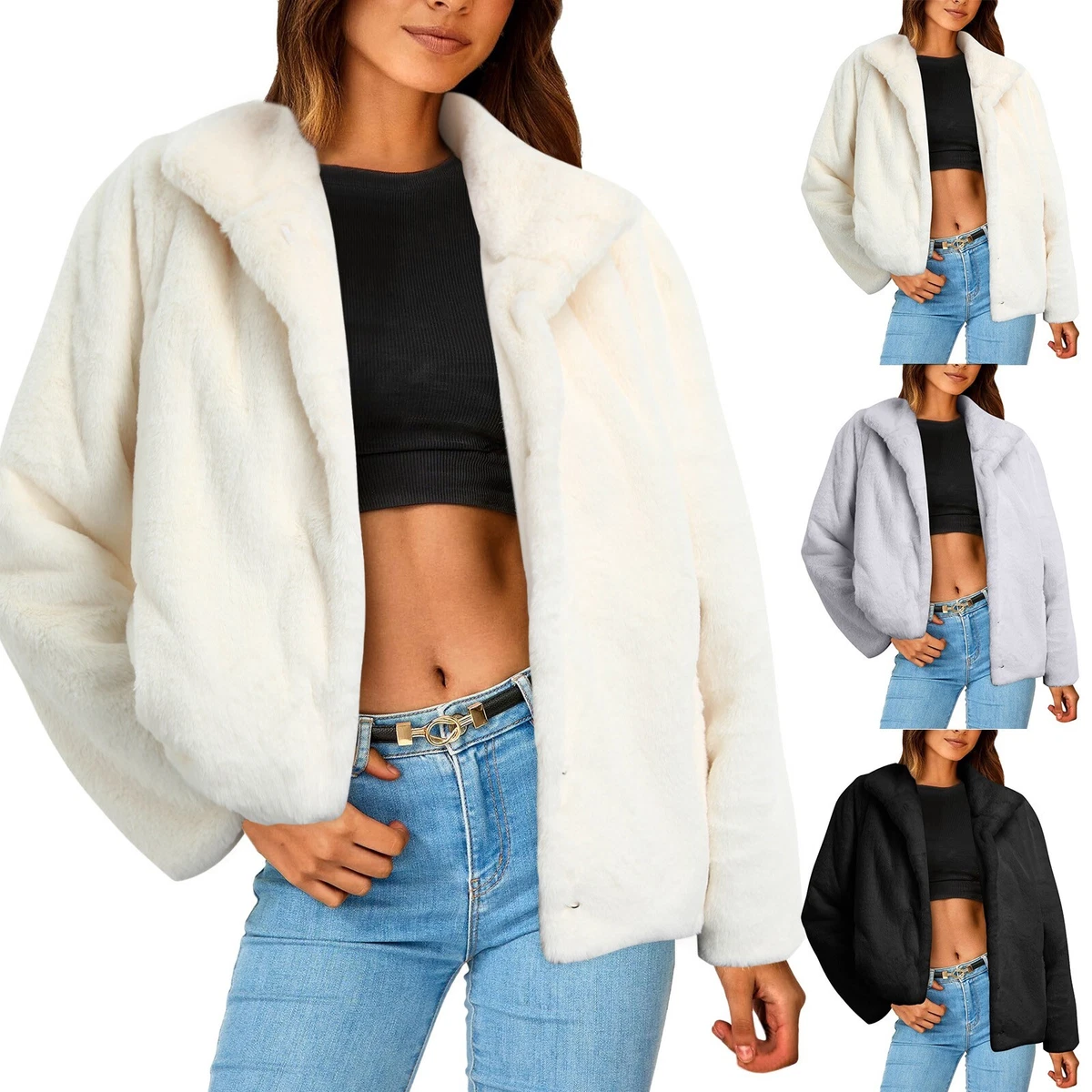 Fleece swing top coat plus size