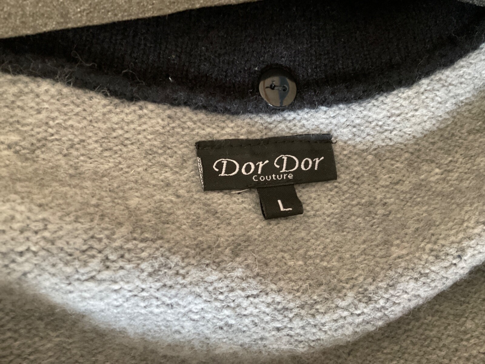 Dor Razglin Dor Dor Couture Art-To-Wear Leopard Gray Black Stripe Jacket Cardigan ...