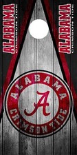 SINGLE Alabama Crimson Tide Cornhole Wrap Skin Board Decal Vintage Vinyl DT40