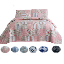 Reversible Cotton Blend Embroidery Printing Elegant Bedding Sets,Q/King/CALKing