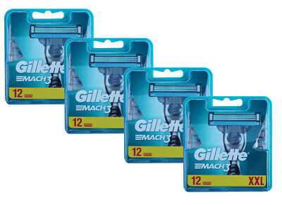 48er Gillette Mach3 Rasierklingen Set in 4x 12er OVP Klingen Pack Ersatzklingen