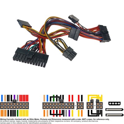 Cable Internal DC Power Supply ATX Harness EPS P4 12V SATA IDE 18 Pin 20, 24 Pin