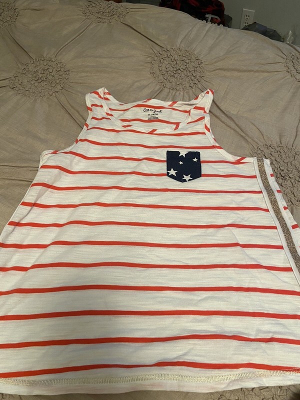 Red White And Blue CAT & JACK GIRLS TANK TOP PATRIOTIC SIZE XL (14/16)