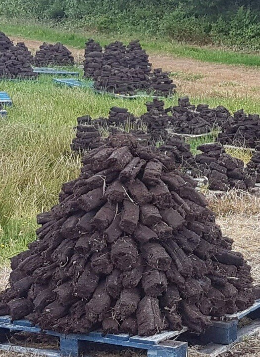 Peat Briquette Fire Natural Irish Turf Logs Peat 14KG Free 24 Fire