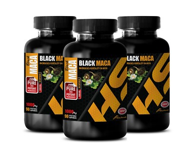 boost energy levels & speed metabolism - BLACK MACA - brain enhancement 3 BOTTLE