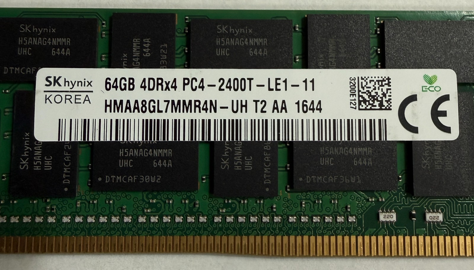Micron MTA72ASS8G72LZ‑2G3 64GB DDR4‑2400 LRDIMM PC4‑19200T‑L Quad Rank x4 ECC