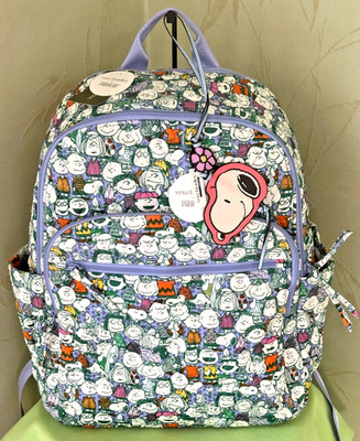 VERA BRADLEY PEANUTS BANCROFT BACKPACK + BAG CHARM (SET):NWT PEANUtS PALS/SNOOPY