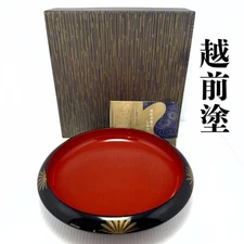 Echizen Lacquerware Chinkin Plate Japanese Confectionery Basket Unused
