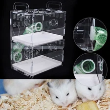 Hamster Cage 2 Tiers Acrylic Mouse Mice Rat Habitat Pet Small Animal House