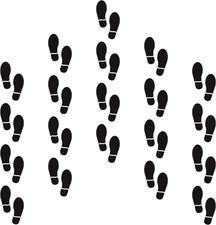 20 Pairs 40 Prints Black Shoe Stickers 7 Footprints Floor Decals