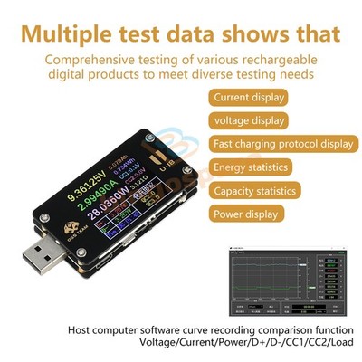 DC 4-25V 6.5A Digital Voltage Current Meter Power Tester USB Charge Detector