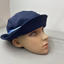 Vintage 1950s Stix Baer Fuller Women  s. Navy Cotton Bucket Hat Cloche Ribbon Bow