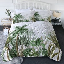 Cozy Botanical Palm Tree Full Comforter Set - 3pc Tropical Bedding Collection