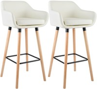 2Er Set Barhocker Grant Kunstleder Creme
