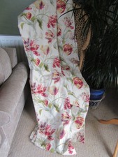 Pair of Laura Ashley Gosford curtains each 72"d x 64"w tulips