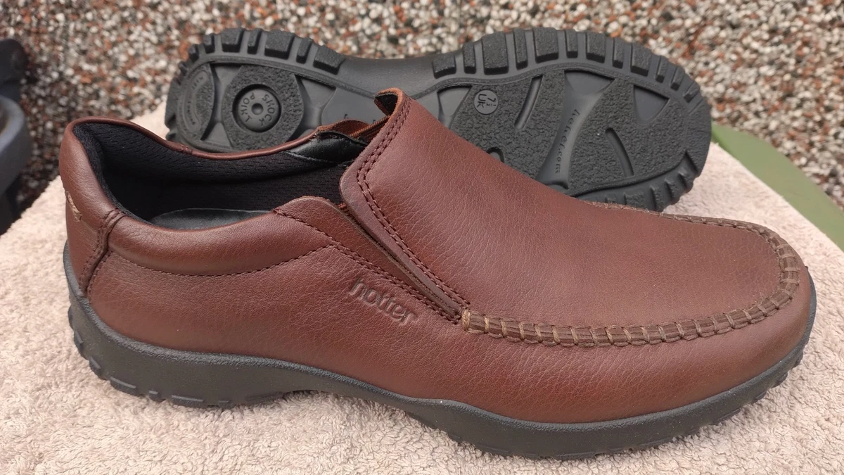 Hotter Leather Slip On Brown Shoes Men’s Size 9.5 Made in England Hotter Relax Brown leather Mens slippers 3411-20 main image 2