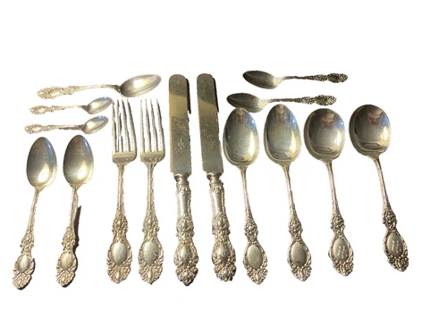 Antique Wallace sterling silver "Lucerne" 15 pieces *monogrammed*