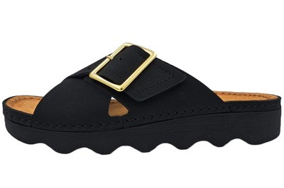 Rohde Leder Pantolette Schwarz 6220-90 Damen Schuhe Foggia-D