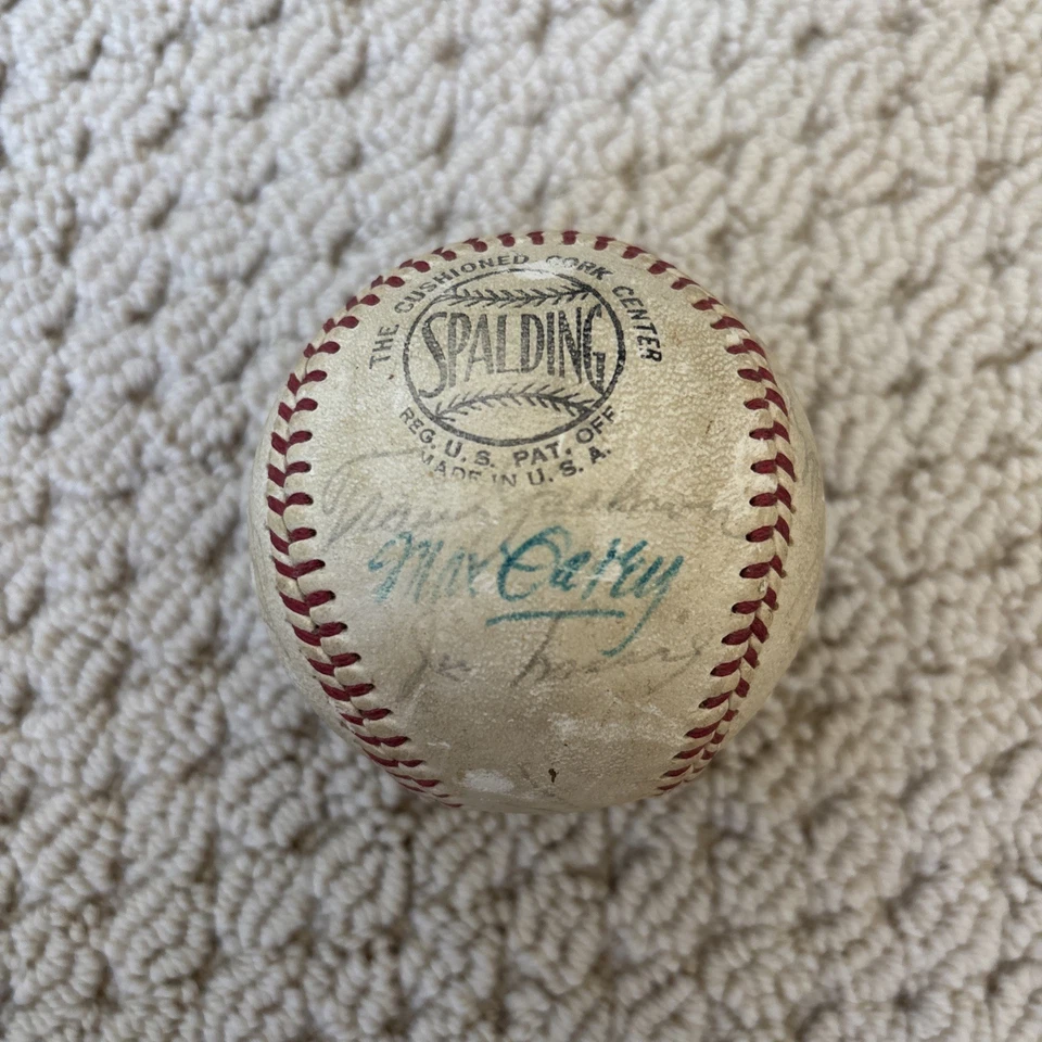 Rare HOF Names Signed Baseball JSA Auto Zack Wheat Max Carey Edd Roush - Image 2 of 4