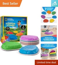 National Geographic 7 Durable Non-Slip Stepping Stones for Kids 3 Balance Play