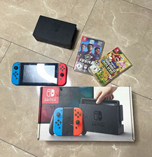 Nintendo Switch 32GB Konsole mit Dock & Joy-Con Rot/Blau OVP inkl. Spiele …