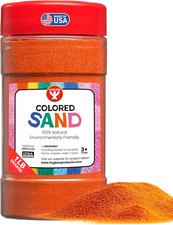 Colored Sand for Crafts   1 Lb Bottle, Orange   Vibrant Colorful Fine Sensory Pl