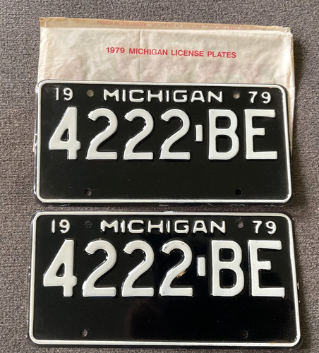 RARE NOS 1979 MICHIGAN COMMERCIAL LICENSE PLATE PLATES PAIR ORIGINAL NICE UNUSED