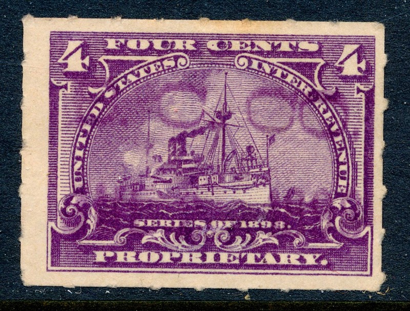 99c Start! US Revenue Stamp Battleship RB30 Beeman Chemical Co, Cleveland cancel