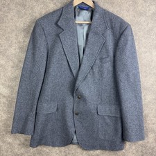 Pendleton Blazer Mens 42 Long Gray Wool Sport Coat Virgin Wool USA Fabric