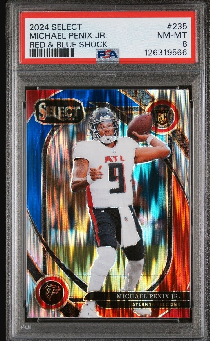 2024 Panini Select - Club Level Michael Penix Jr. #235 Red & Blue Shock Prizm...