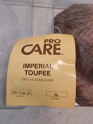Pro Care Human Hair Imperial Toupee Color 58 Style 9333 XIG B Korea NIP