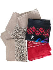 6 Pcs Lot 100 Variety Cotton Bandana Face Cover or Headband BRAND NEW 